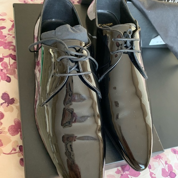 SOLD YSL Saint Laurent Mens Derby Dress Shoes - Picture 9 of 11